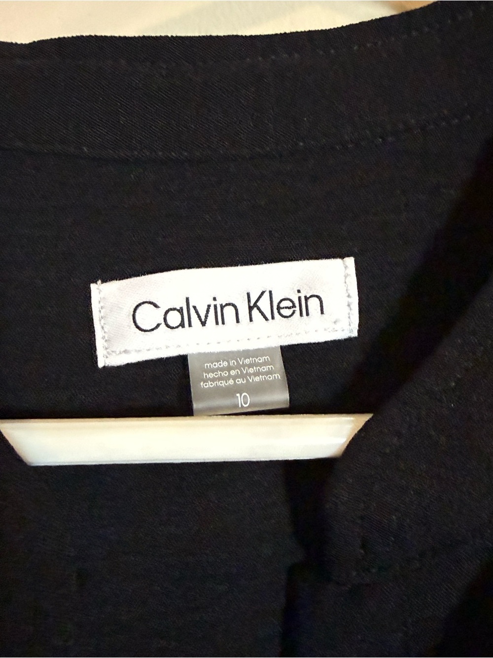 Calvin Klein Black Midi Shirt Dress with Tie Waist - Picture 5 of 9